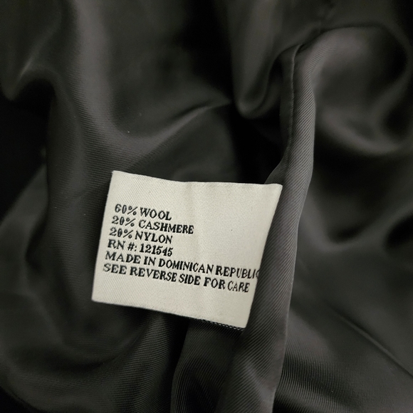 London Fog Heritage Black Wool Blend Trench Coat with Leather Accents - Picture 5 of 16